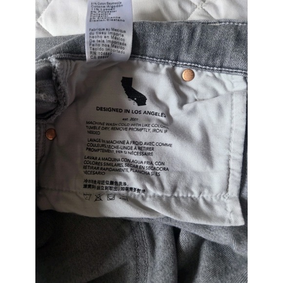 AG-ED Denim Mari Crop High Rise Slim Straight Gray Jeans Women's 33R - Picture 11 of 14